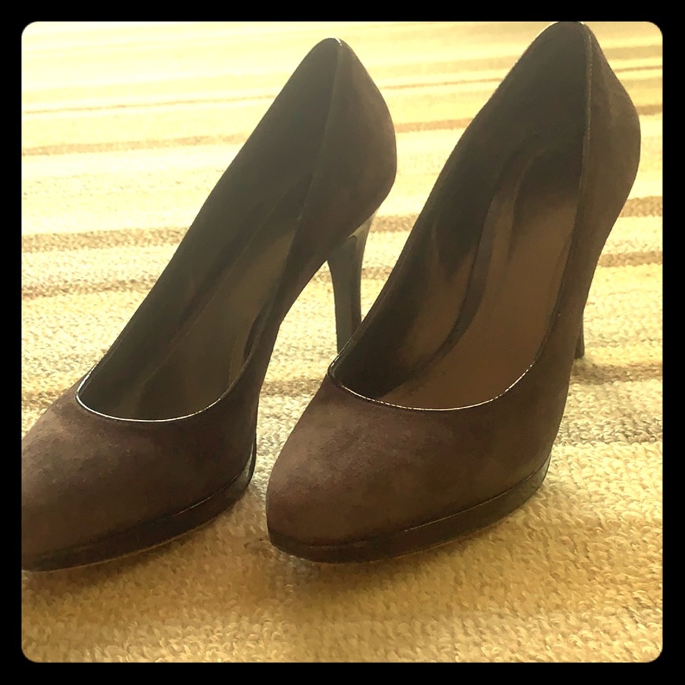 Suede brown heels